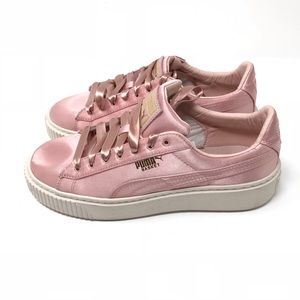 puma pink satin shoes